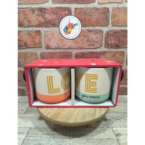 Hallmark Coffee Mug Set of 2 Love You - Love You More 14oz Ceramic Cups New